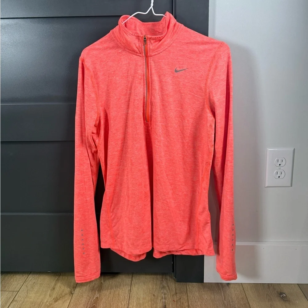 Nike Dri-Fit Quarter Zip Women's Heathered Orange Size Medium